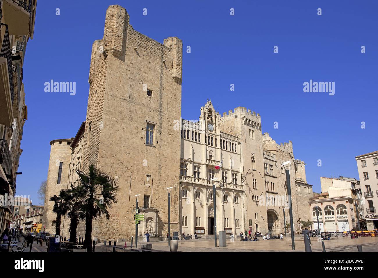 Frankreich, Aude, Narbonne, Place de l'Hôtel de Ville, ehemaliger Erzbischof Stockfoto