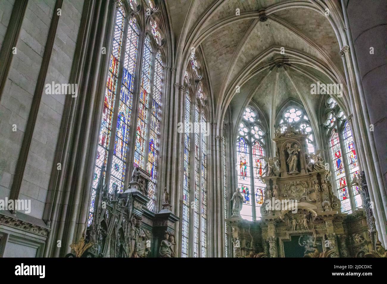Innere der Kathedrale von Rouen in der Normandie, Frankreich Stockfoto