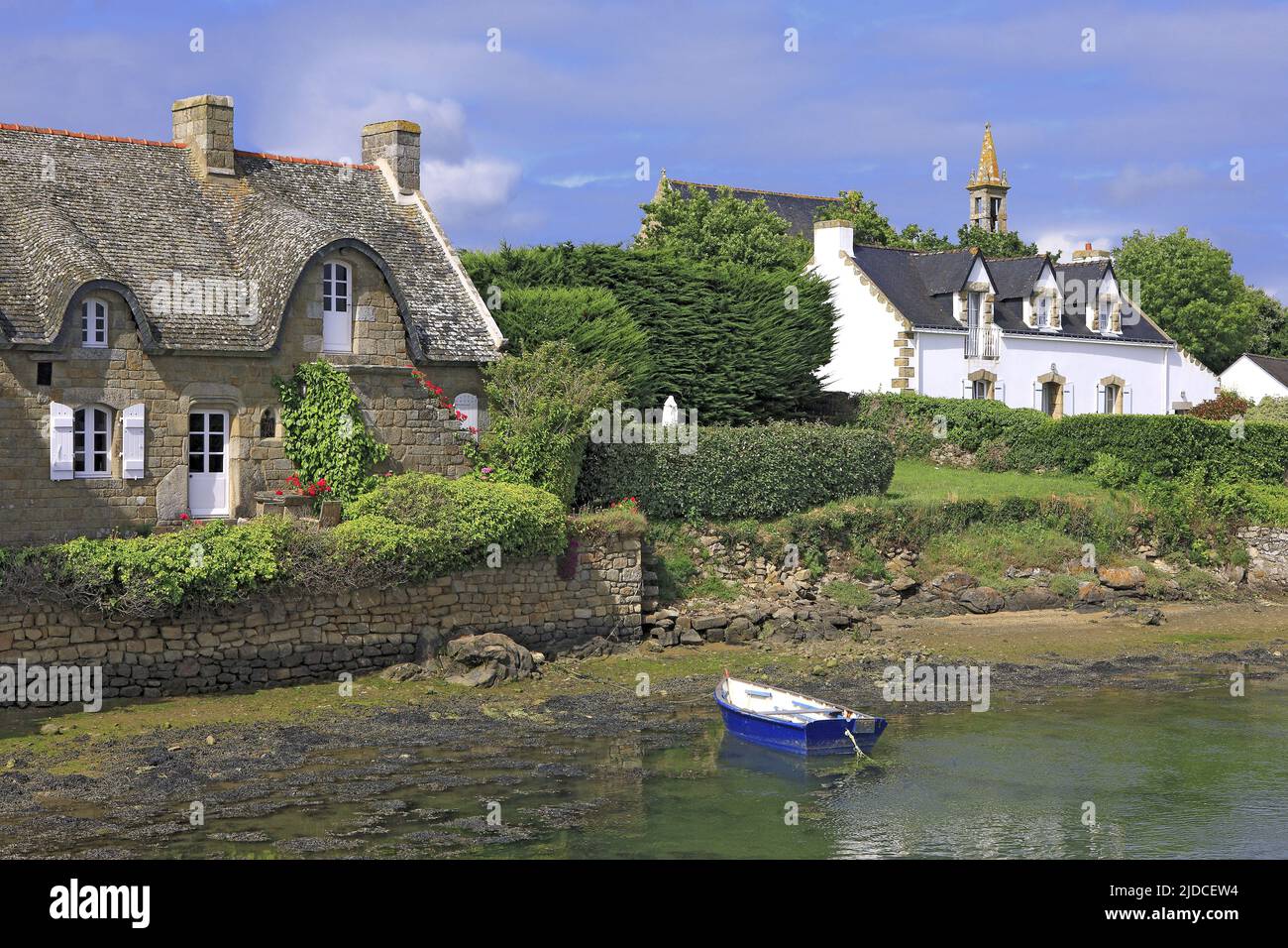 Frankreich, Morbihan (56) Belz, Saint-Cado, malerische Insel Ria d'Etel Stockfoto