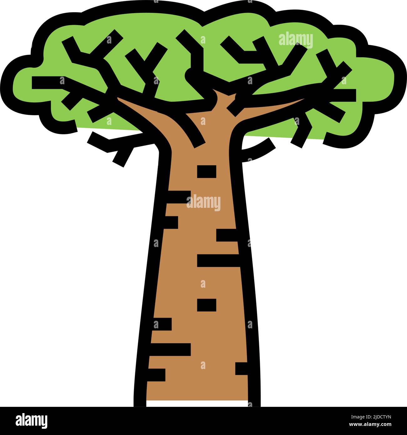 baobab afrika Baum Farbe Symbol Vektor Illustration Stock Vektor