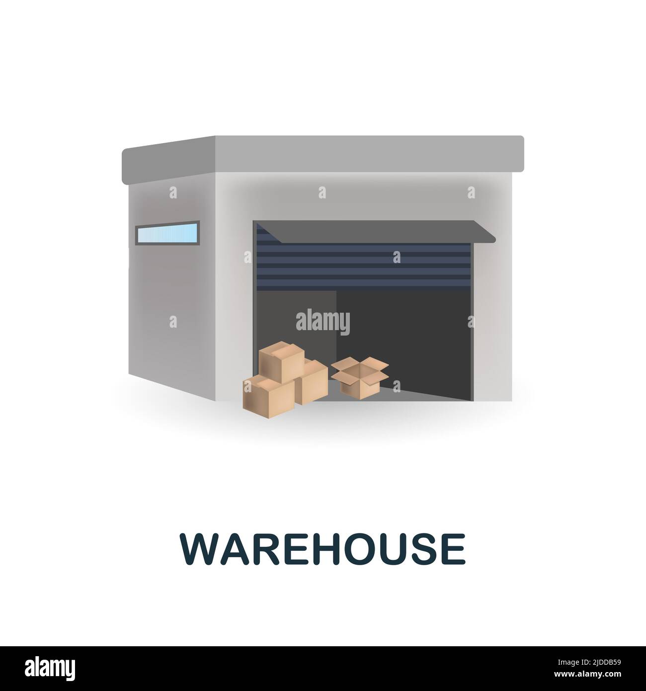 Warehouse 3D Icon einfaches Element aus der Sammlung von Gebäuden. Creative Warehouse Icon für Webdesign, Vorlagen, Infografiken und mehr Stock Vektor