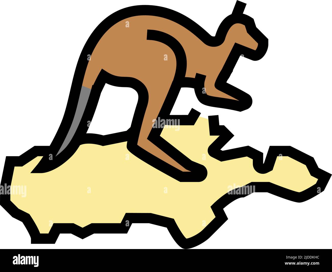 kangaroo Island Farbe Symbol Vektor Illustration Stock Vektor