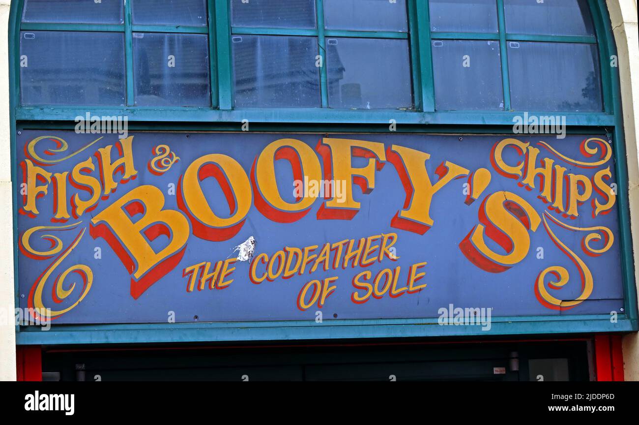 Boofys Fish & Chips, The Codfather of Sole, 2, Western Shelter, Paget Rd, Barry, Vale of Glamorgan, Wales, Vereinigtes Königreich, CF62 5TQ Stockfoto