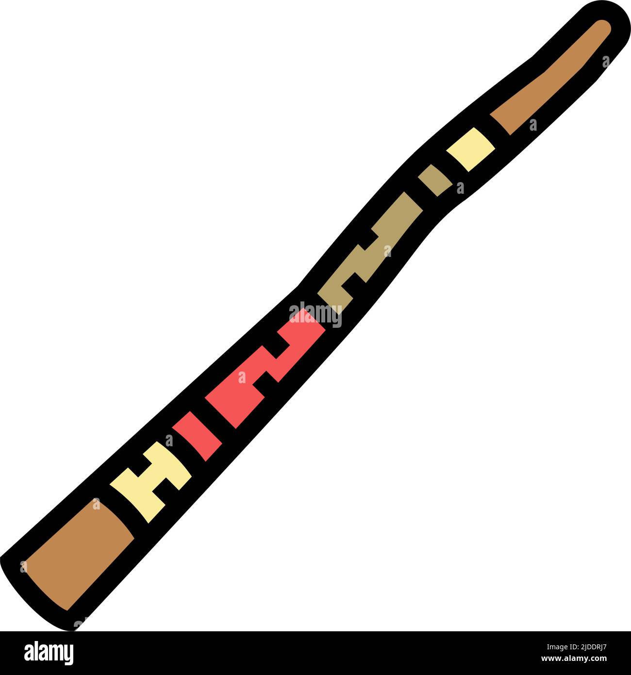 Didgeridoo Musiker Instrument Farbe Symbol Vektor Illustration Stock Vektor