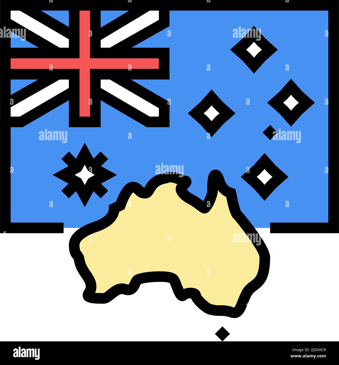 australien Land Flagge Farbe Symbol Vektor Illustration Stock Vektor