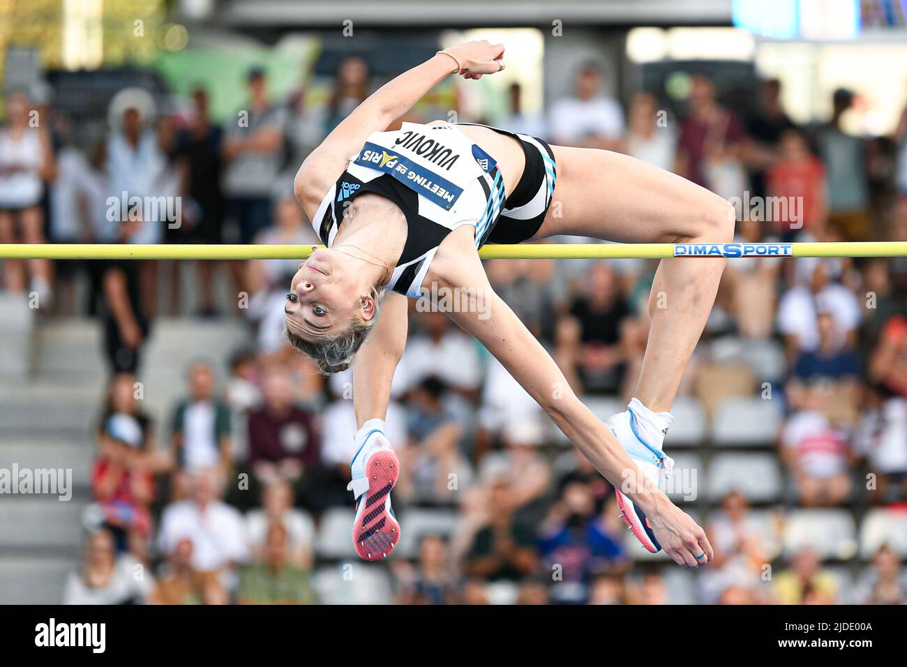 Marija Vukovic aus Montenegro (Frauen-Hochsprung) während der Wanda Diamond League 2022, Meeting de Paris (Leichtathletik) am 18. Juni 2022 im Charlety-Stadion in Paris, Frankreich - Foto Victor Joly / DPPI Stockfoto