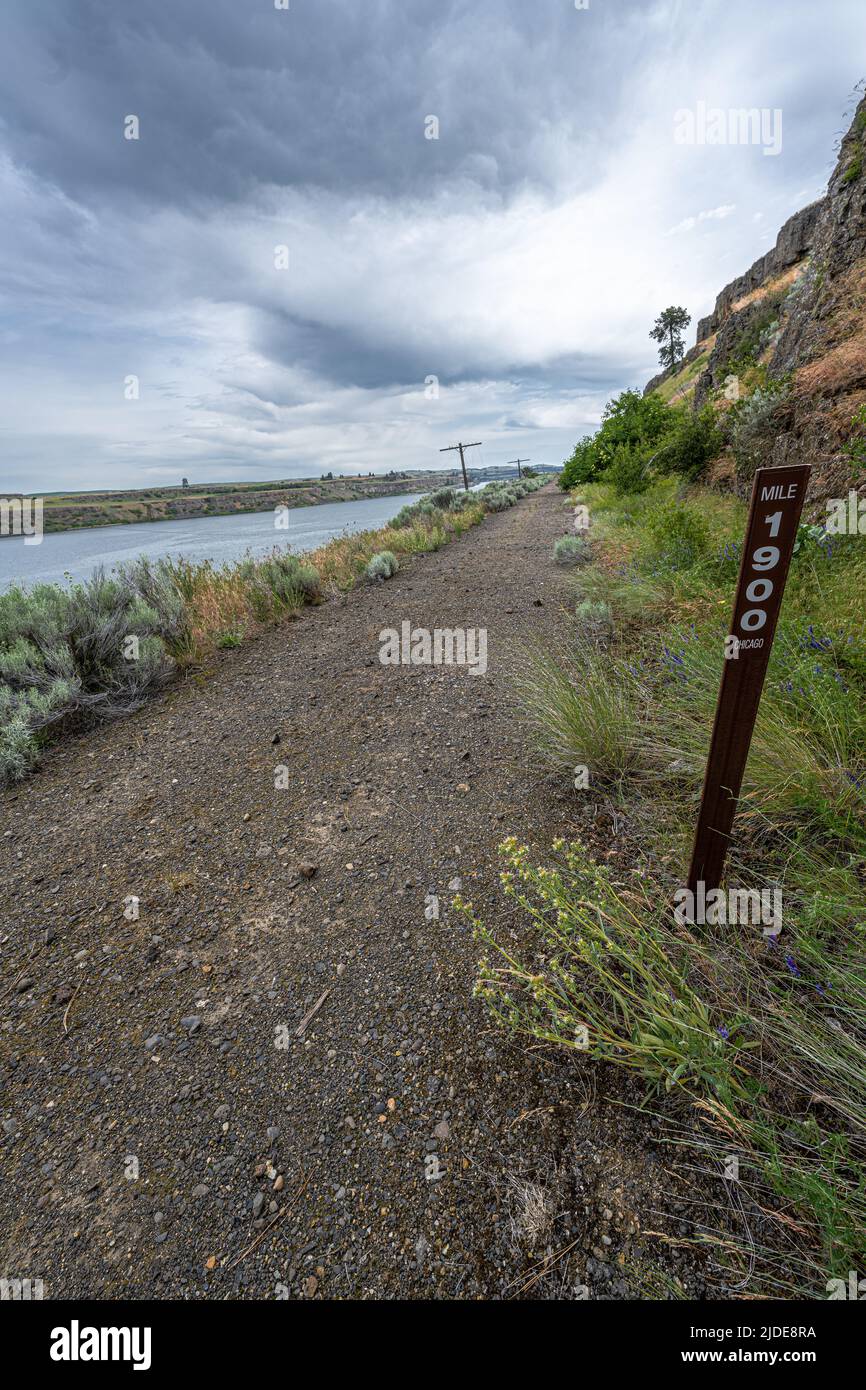 1900 Meilen nach Chicago, John-Wayne Pioneer Trail, WA Stockfoto