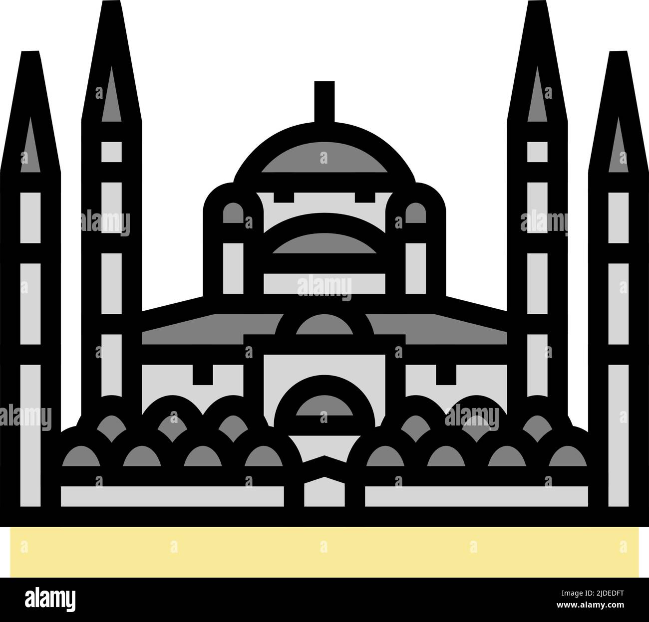 Blaue Moschee Farbe Symbol Vektor-Illustration Stock Vektor