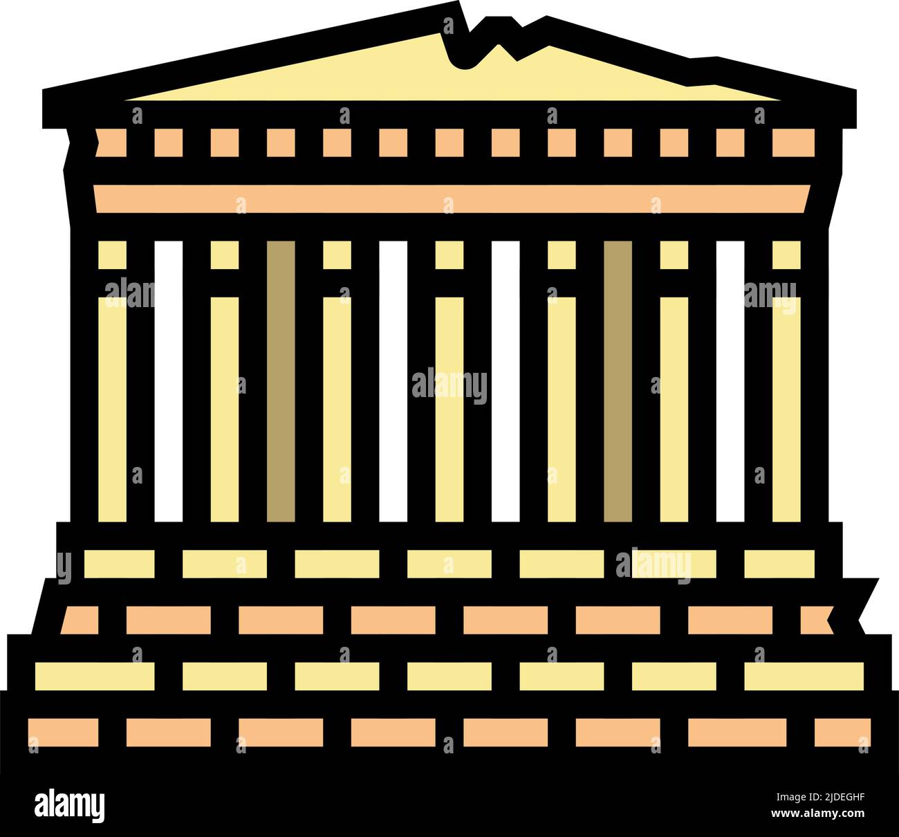 parthenon europa antike Gebäude Farbe Symbol Vektor Illustration Stock Vektor
