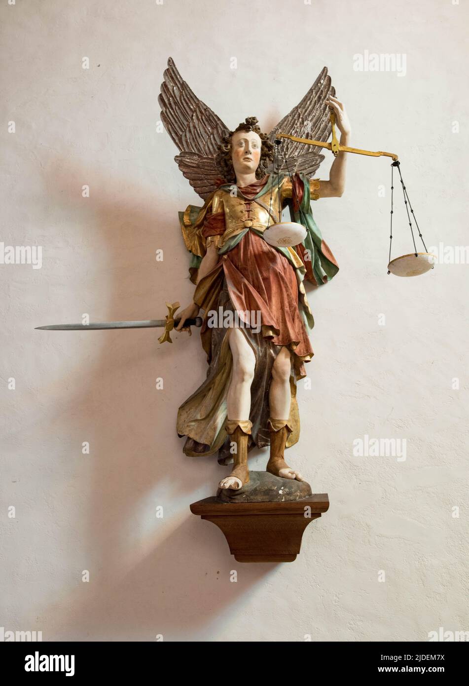 Romanische Kirche, Kloster Murbach, Elsass, Frankreich, gegründet 727 von Primin, eines der ersten großen Klöster im Elsass. Stockfoto