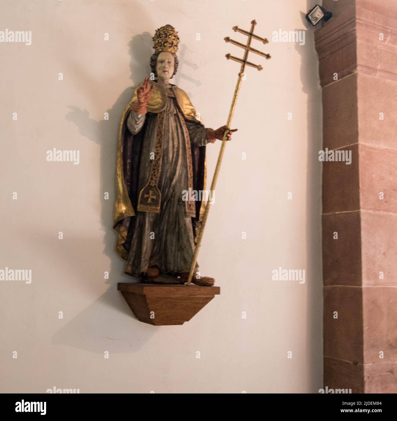 Romanische Kirche, Kloster Murbach, Elsass, Frankreich, gegründet 727 von Primin, eines der ersten großen Klöster im Elsass. Stockfoto