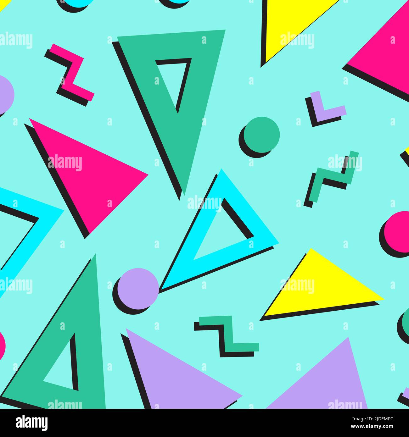 Retro Vintage 80s oder 90s Mode Stil abstrakte Muster Hintergrund. Gut geeignet für Textilstoff-Design, Geschenkpapier und Website-Tapeten. Vektorgrafik Stock Vektor