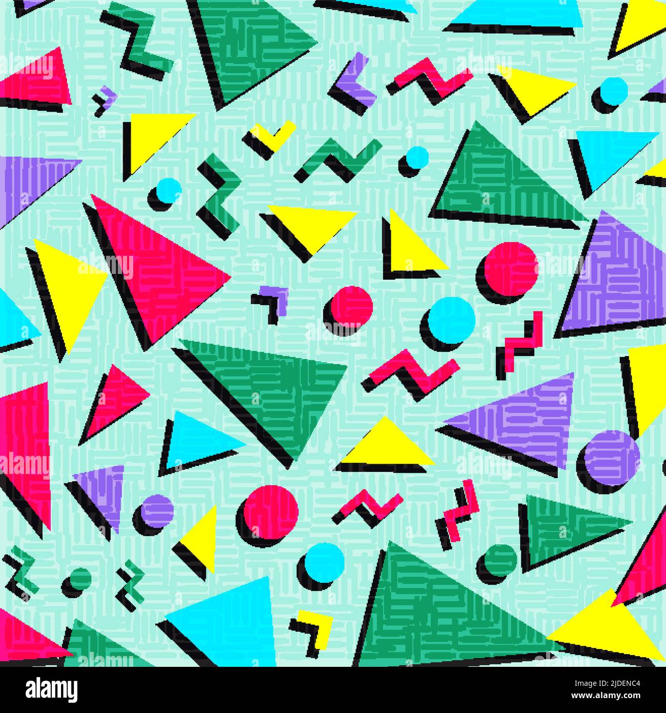 Retro Vintage 80s oder 90s Mode Stil abstrakte Muster Hintergrund. Gut geeignet für Textilstoff-Design, Geschenkpapier und Website-Tapeten. Vektorgrafik Stock Vektor