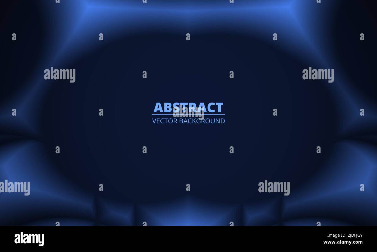 Blauer, futuristischer abstrakter Hintergrund mit Rahmen und 3D leuchtenden Formen. Vektorgrafik Stock Vektor