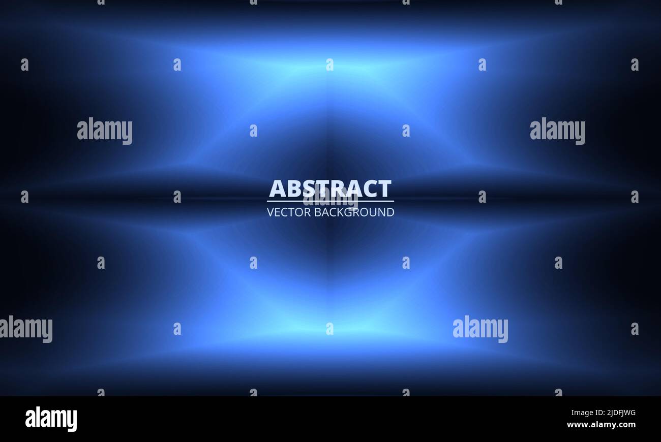 Blue 3D abstrakter futuristischer Hintergrund mit leuchtenden geometrischen Formen. Vektorgrafik Stock Vektor