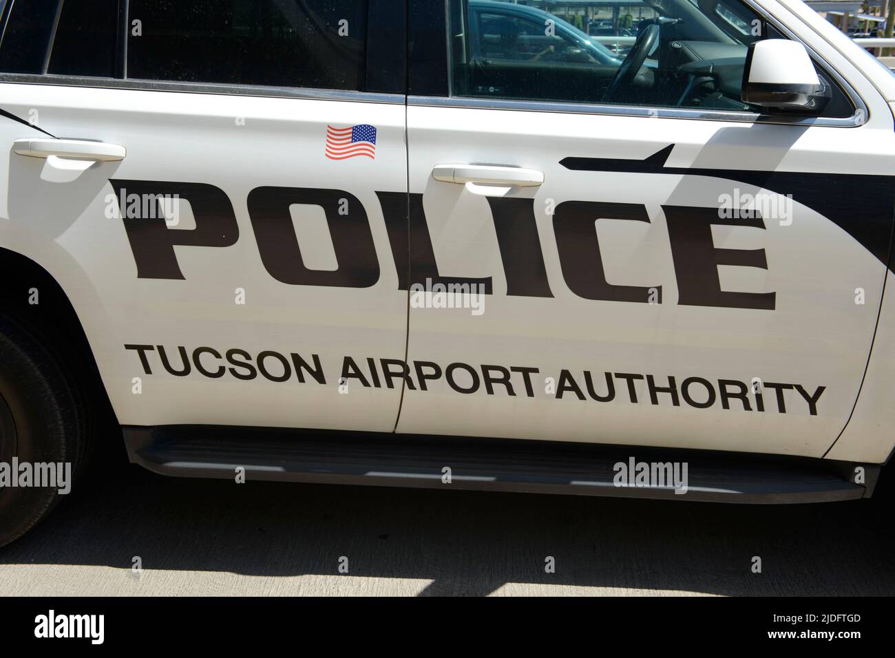 Mangel und White Tucson Airport Authority Polizeifahrzeug Stockfoto
