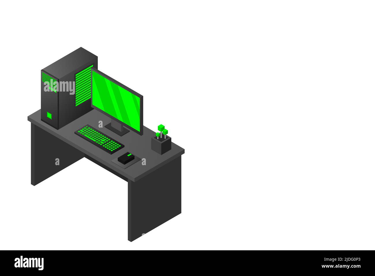 Isometrischer PC. Illustration geeignet für Werbung und Promotion Stock Vektor