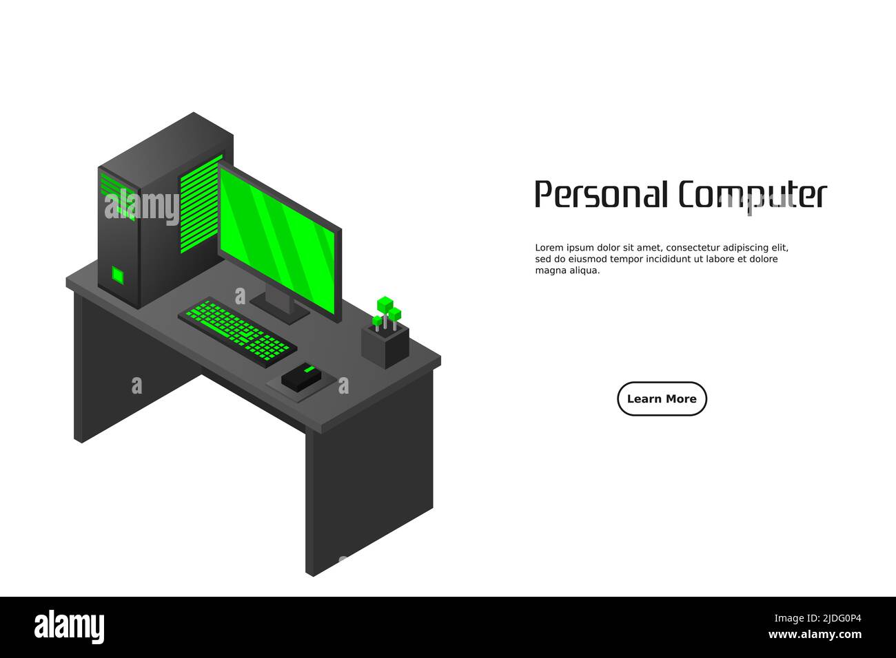 Isometrischer PC. Illustration geeignet für Werbung und Promotion Stock Vektor