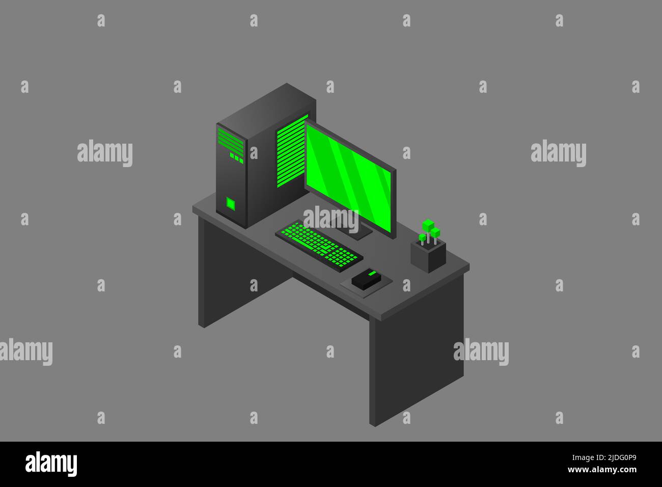 Isometrischer PC. Illustration geeignet für Werbung und Promotion Stock Vektor