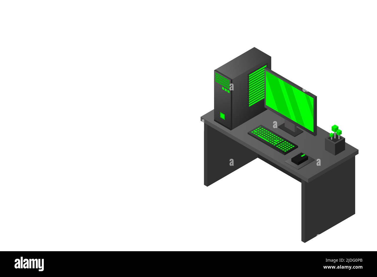 Isometrischer PC. Illustration geeignet für Werbung und Promotion Stock Vektor