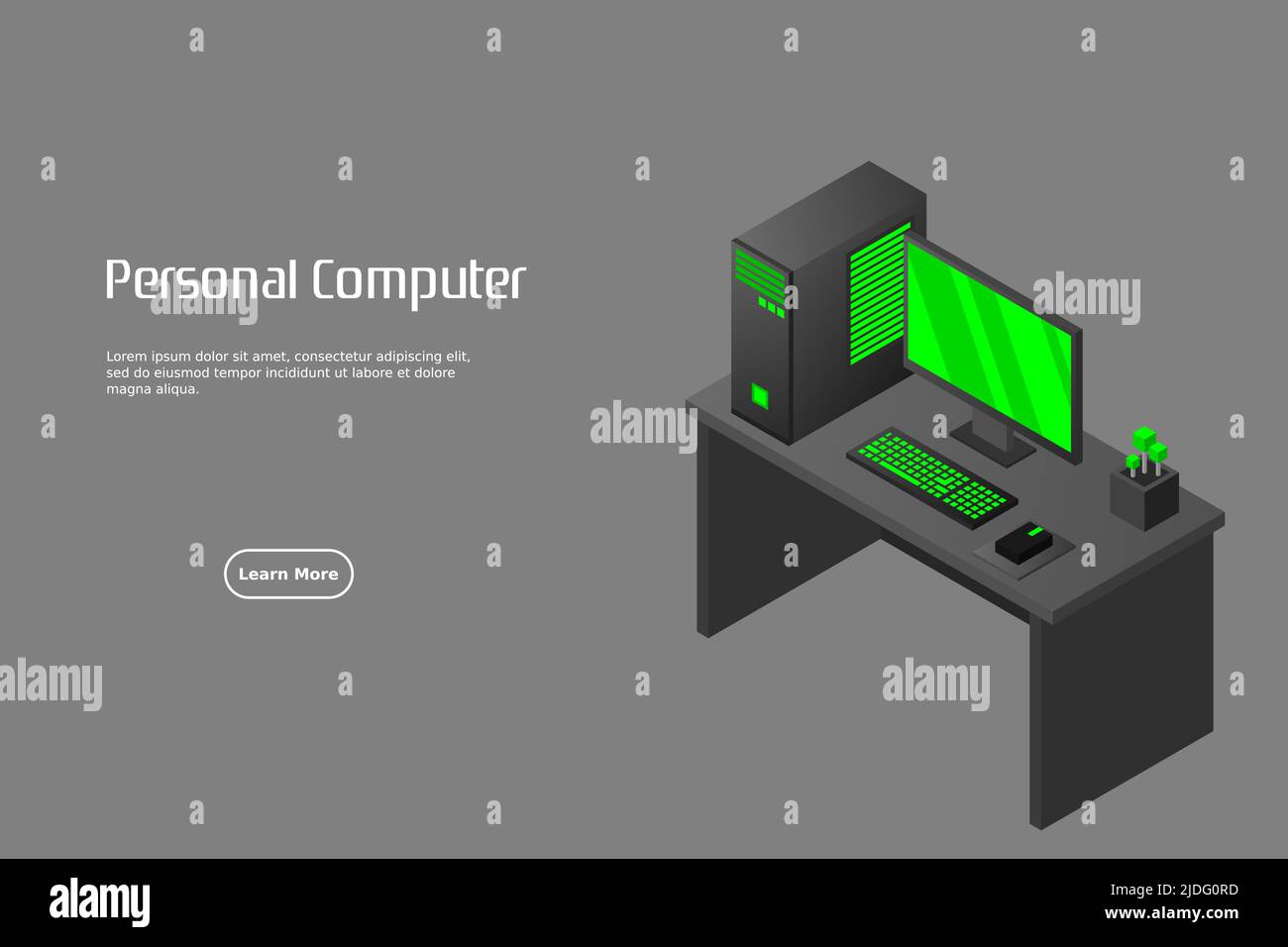 Isometrischer PC. Illustration geeignet für Werbung und Promotion Stock Vektor