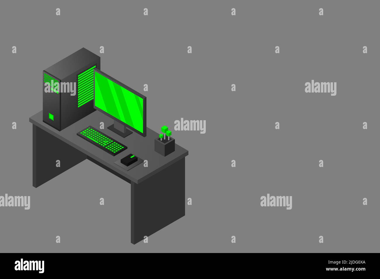 Isometrischer PC. Illustration geeignet für Werbung und Promotion Stock Vektor