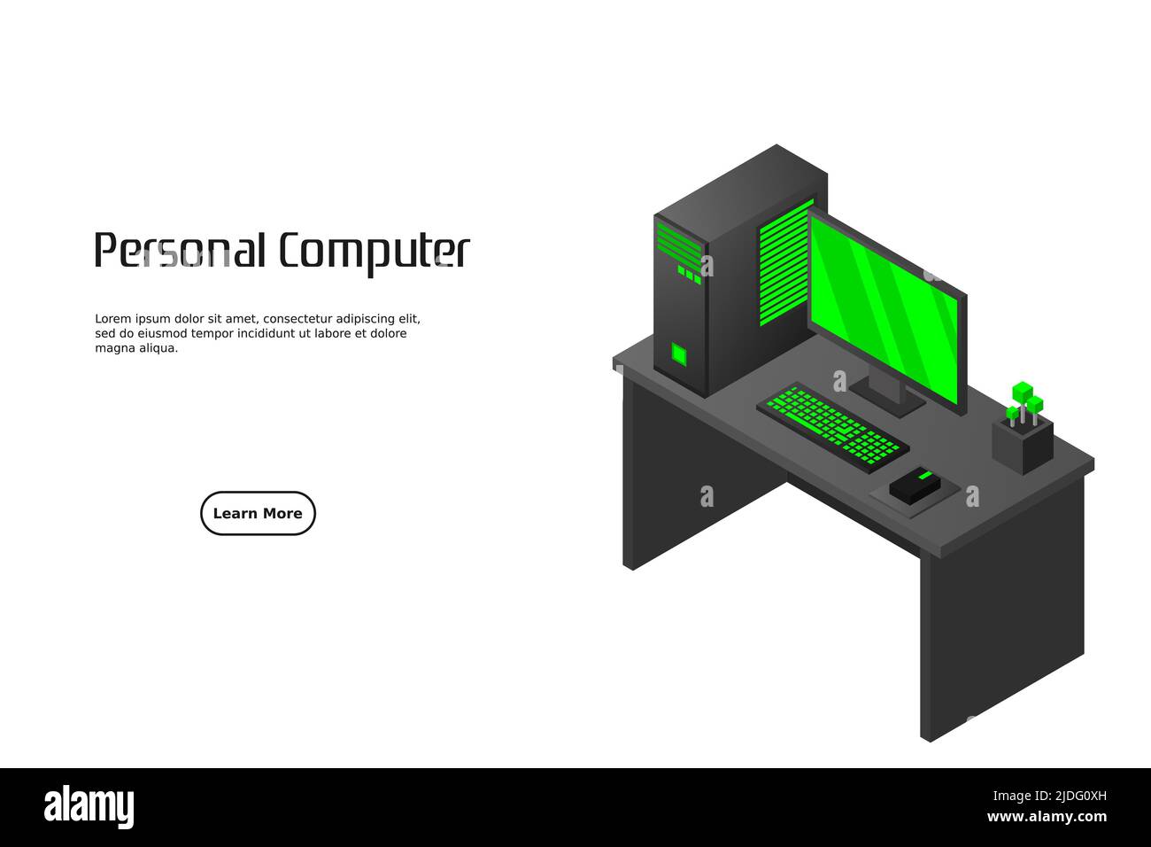 Isometrischer PC. Illustration geeignet für Werbung und Promotion Stock Vektor