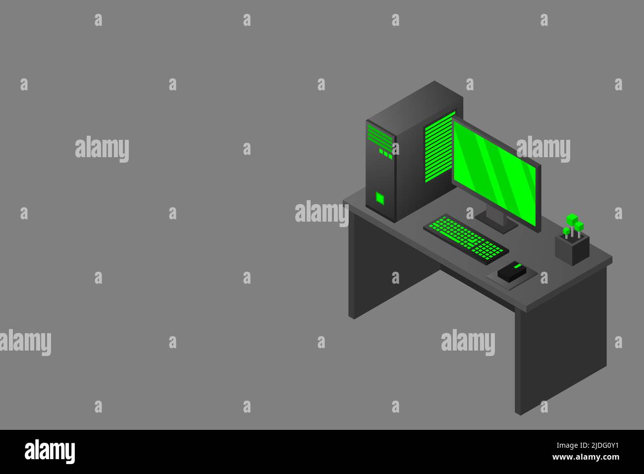 Isometrischer PC. Illustration geeignet für Werbung und Promotion Stock Vektor