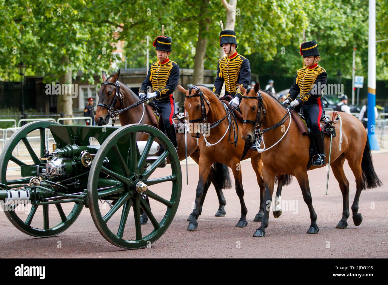 Trooping the Color Probesals, The Mall, London England, Großbritannien Samstag, 21. Mai, 2022.Foto: David Rowland / One-Image.com Stockfoto