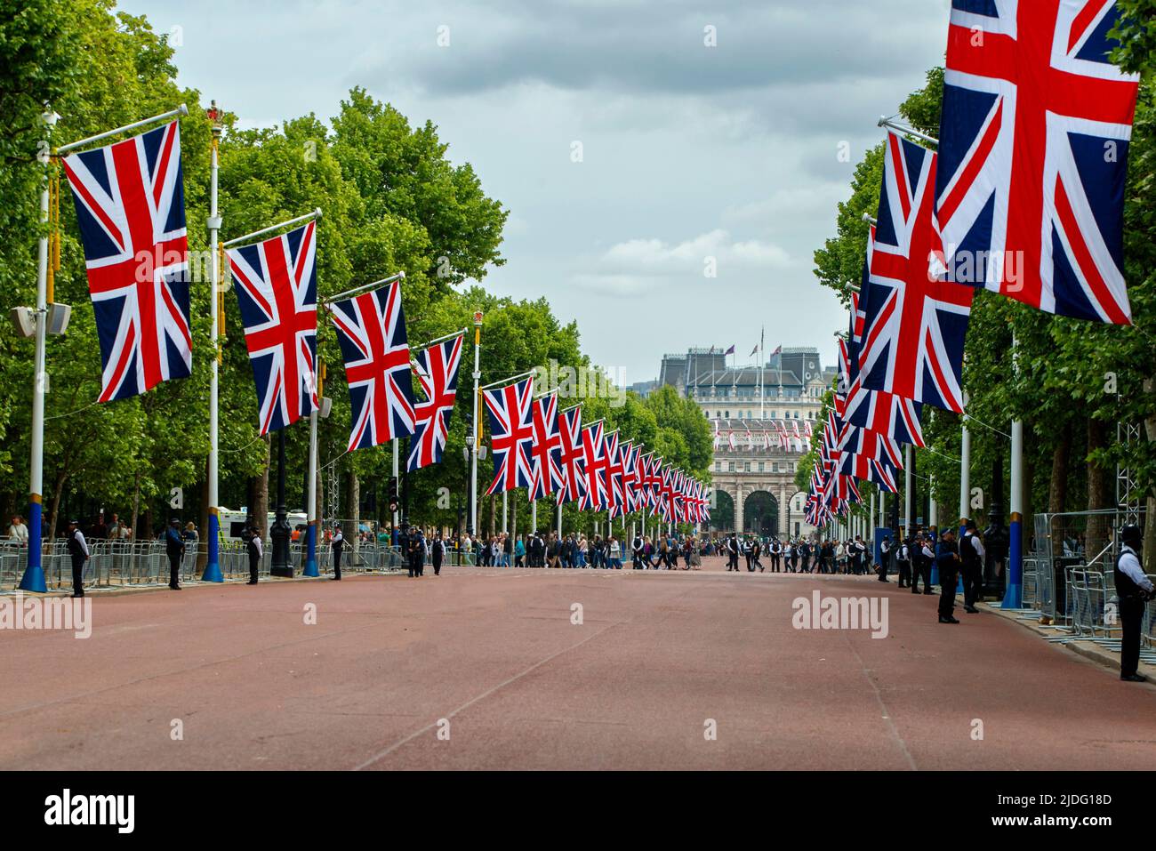 Trooping the Color Probesals, The Mall, London England, Vereinigtes KönigreichSamstag, 21. Mai, 2022.Foto: David Rowland / One-Image.com Stockfoto