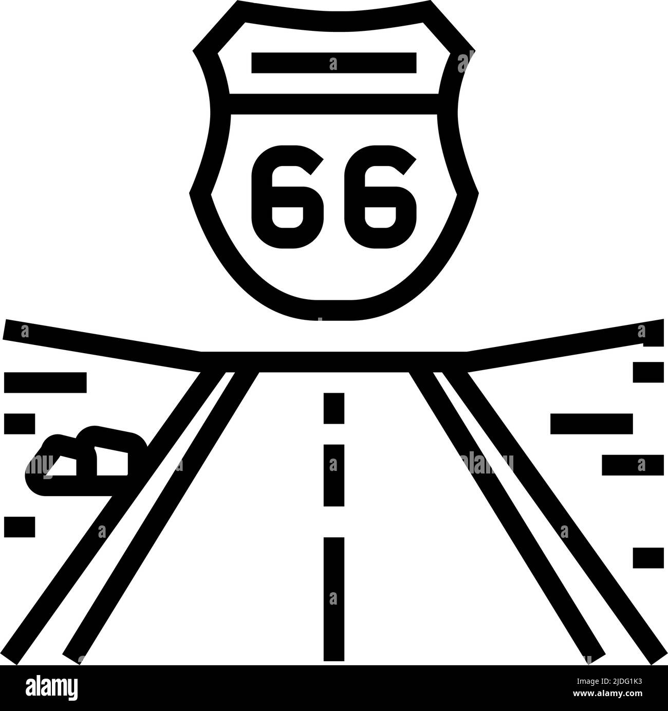 Vektorgrafik für liniensymbole von highway 66 Stock Vektor