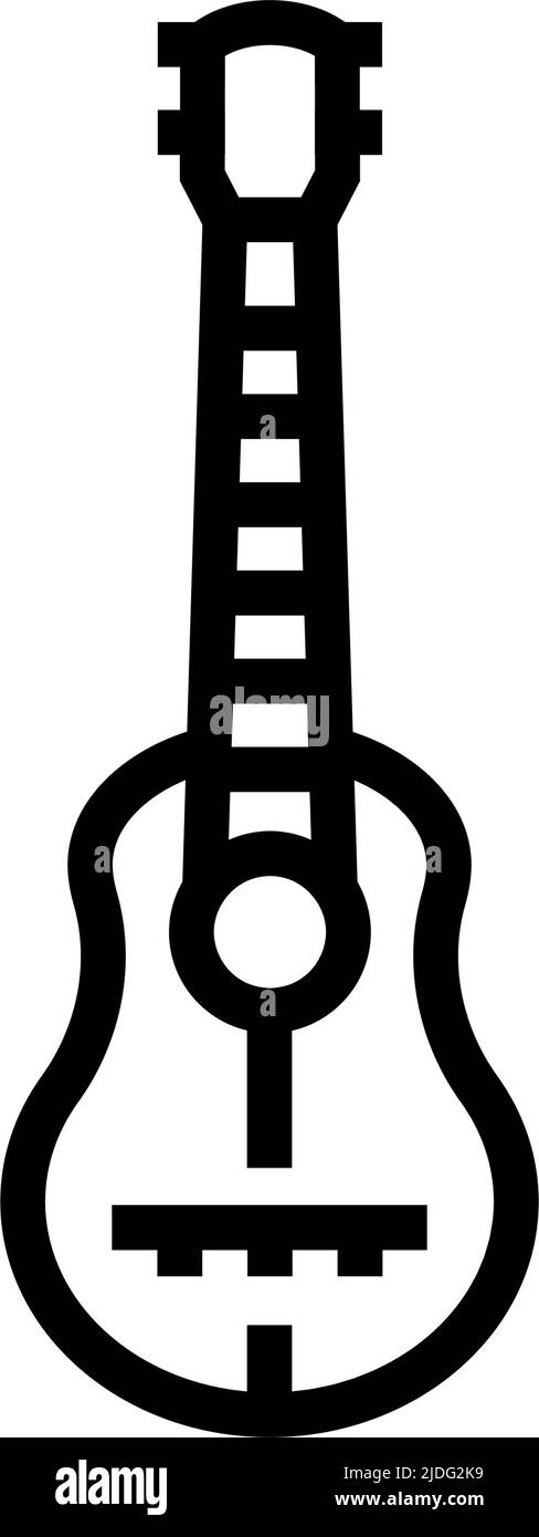 Gitarre Musiker Instrument Linie Symbol Vektor Illustration Stock Vektor