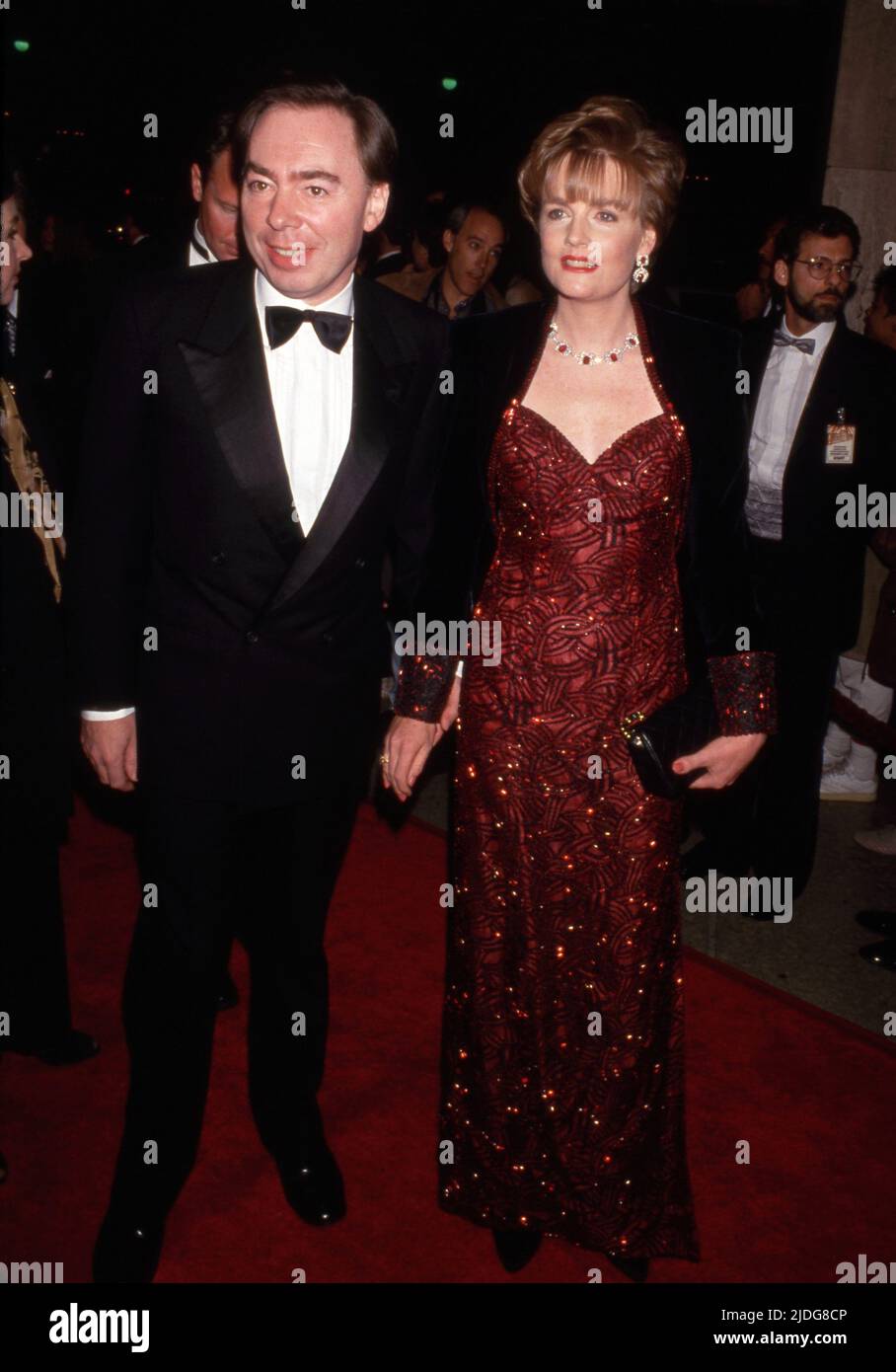 Andrew Lloyd Webber und Madeleine Gurdon bei der Eröffnung des „Sunset Boulevard“ am 9. Dezember 1993 im Shubert Theater in Century City, Kalifornien Credit: Ralph Dominguez/MediaPunch Stockfoto