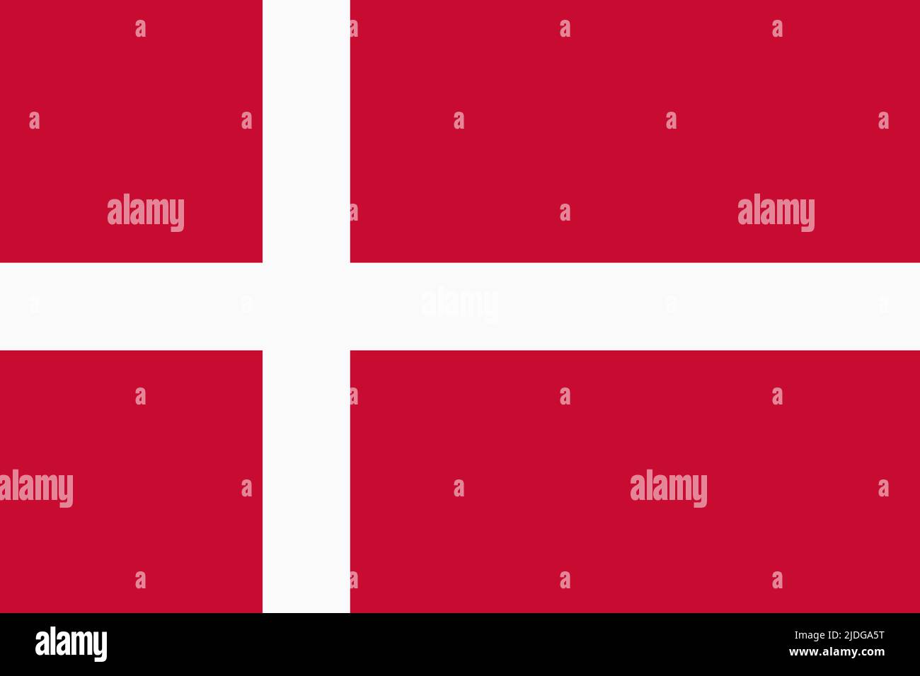 Flagge Dänemarks. Dänisches nationales Banner und patriotisches Symbol. Offizielle Farben. Flache Vektorgrafik. Stock Vektor