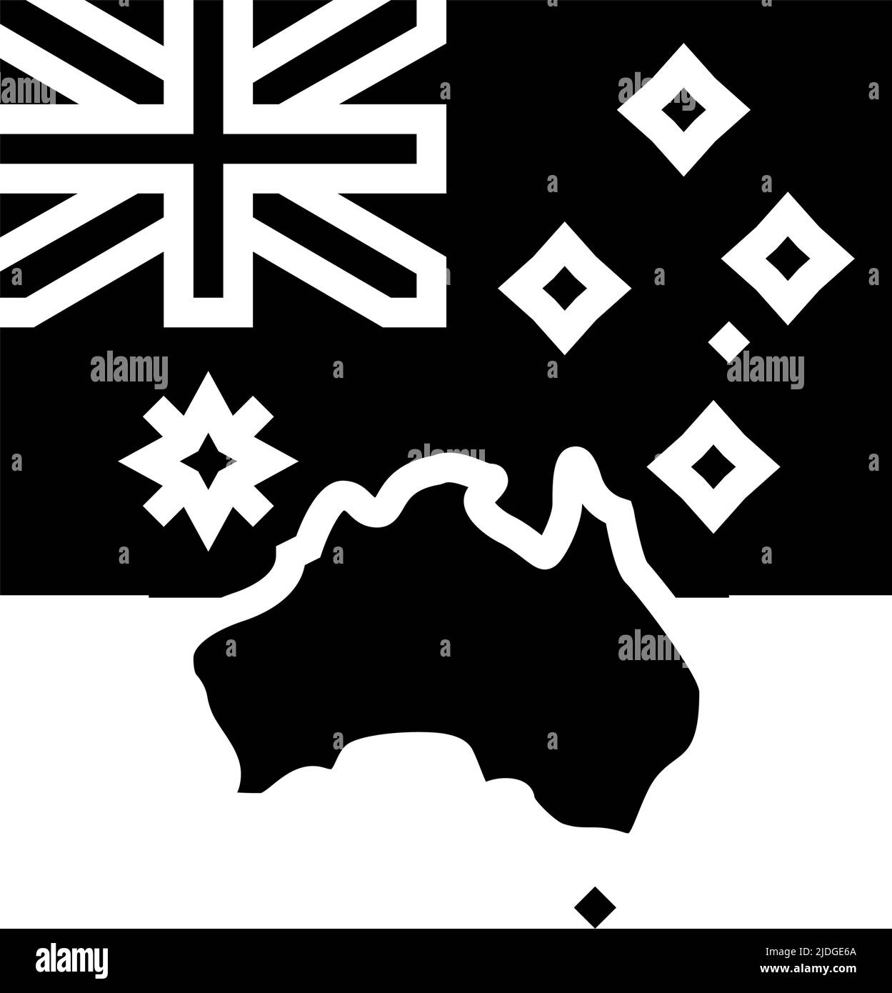 australien Land Flagge Glyphe Symbol Vektor Illustration Stock Vektor