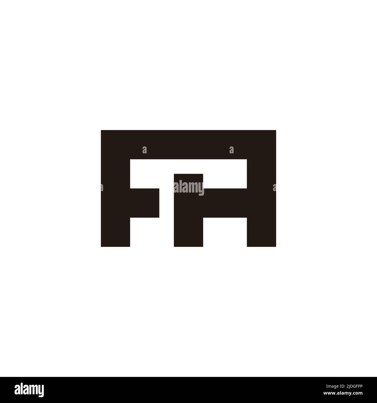 Buchstabe fh einfache geometrische Linie Logo Vektor Stock Vektor