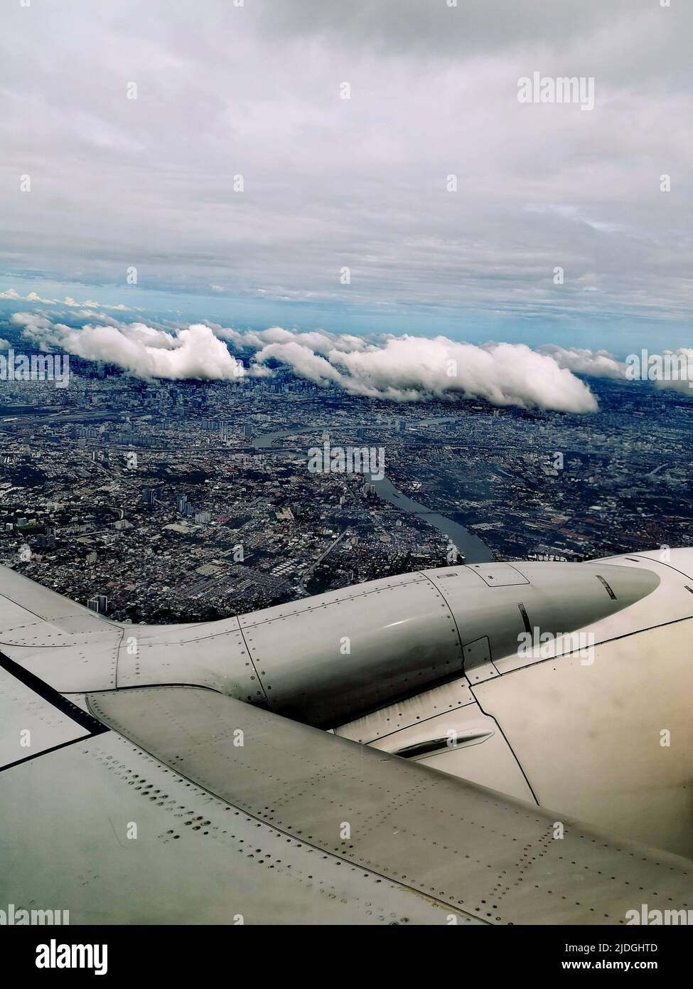 Bangkok aus dem Flugzeug, Thailand Stockfoto