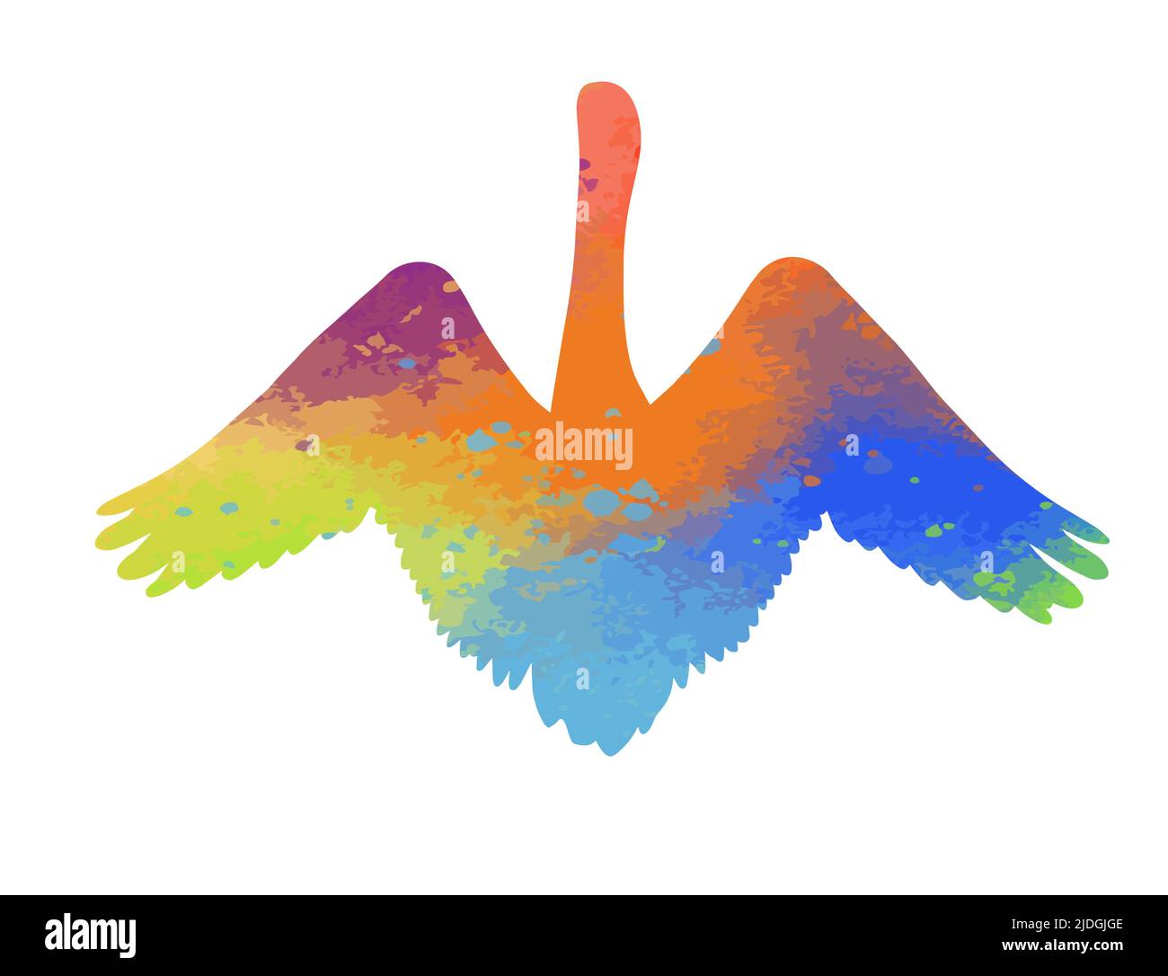Schöne bunte abstrakte Silhouette eines Schwans. Vektorgrafik Stock Vektor