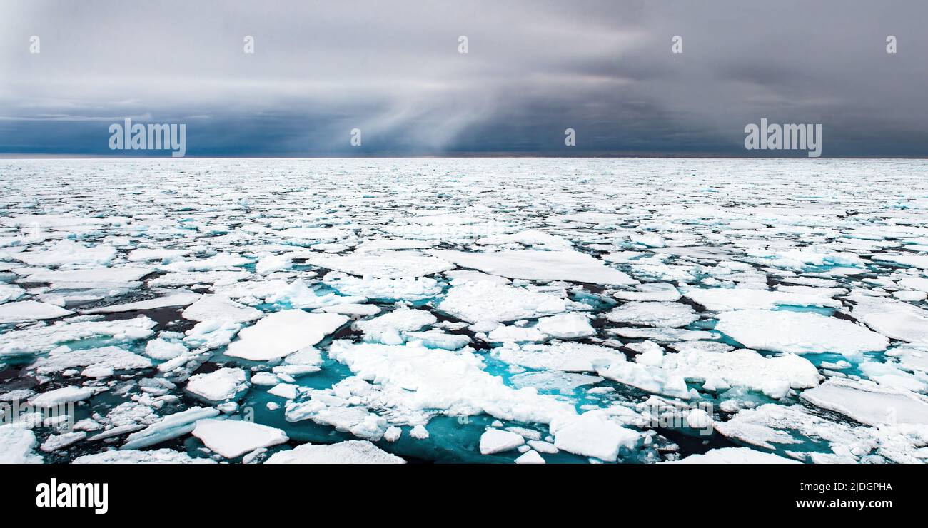 Pack Ice Spitzbergen Norwegen Stockfoto