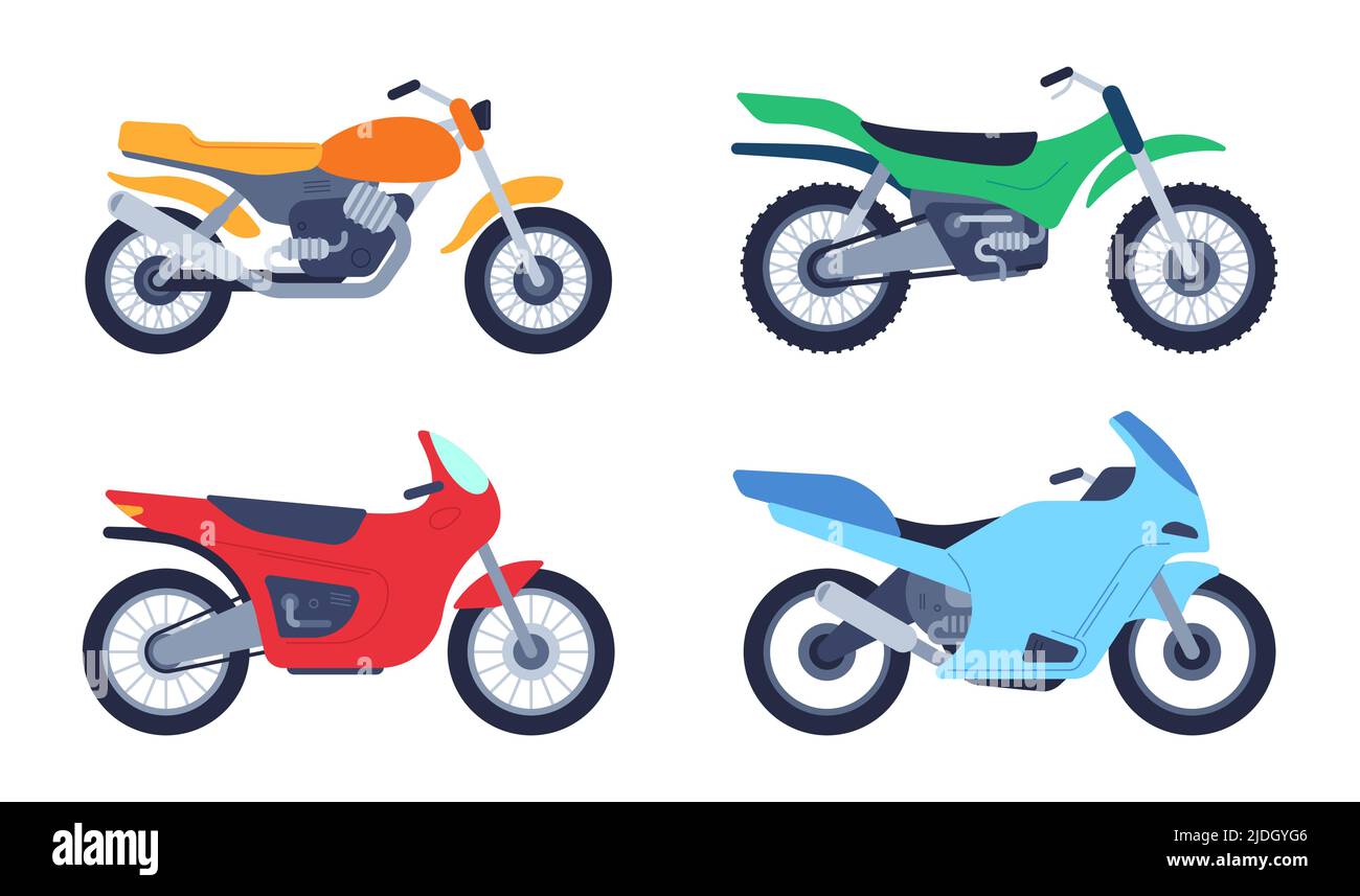 Flache Geschwindigkeit und Sport Motorrad der Sammlung Stock Vektor