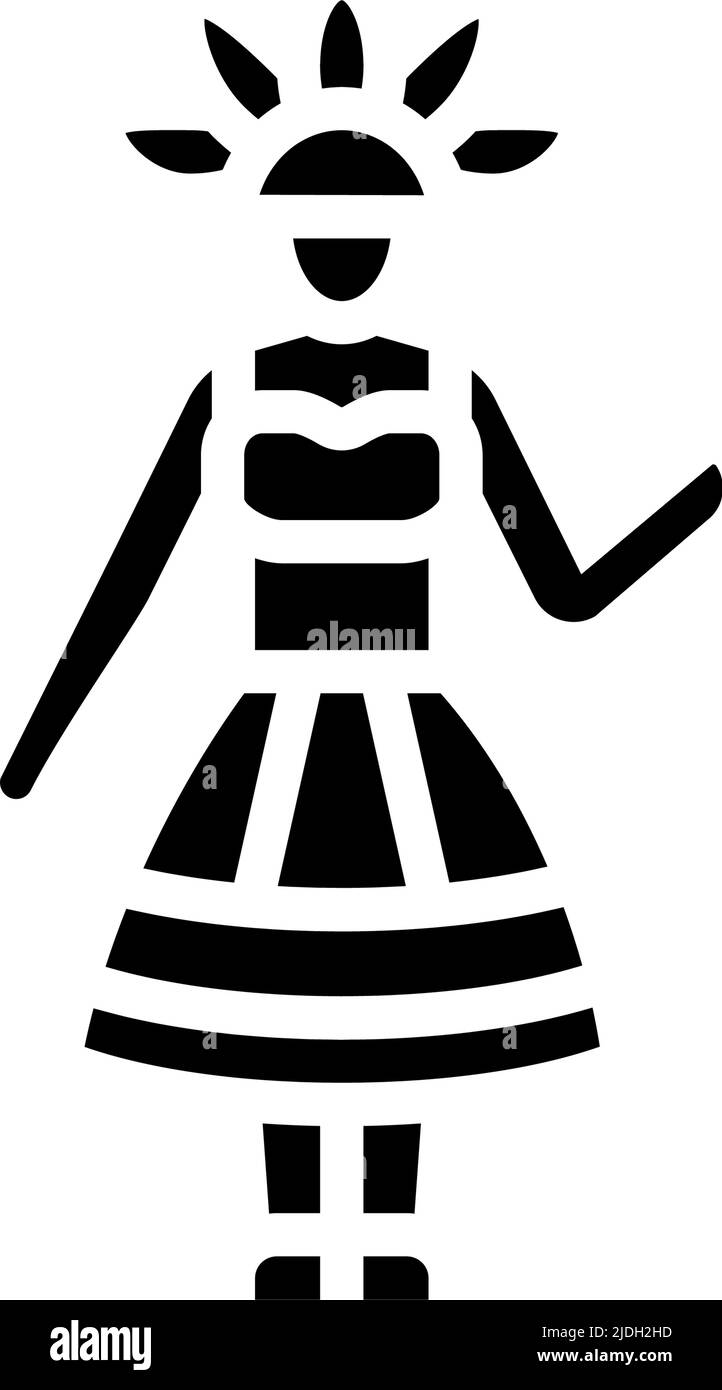 Abbildung des Symbols „fiesta Woman Glyphe“ Stock Vektor