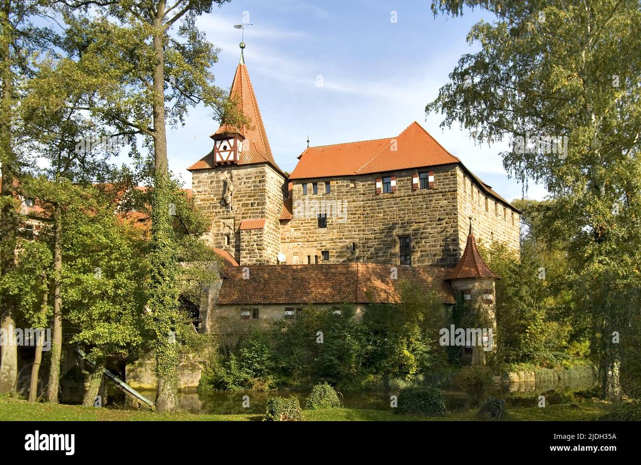 Schloss Wenzel in der mittelalterlichen Altstadt von Lauf an der Pegnitz, Deutschland, Bayern Stockfoto