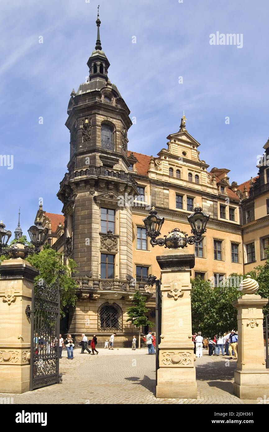 Historisches Schloss von Dresden in der Altstadt, Deutschland, Sachsen, Dresden Stockfoto