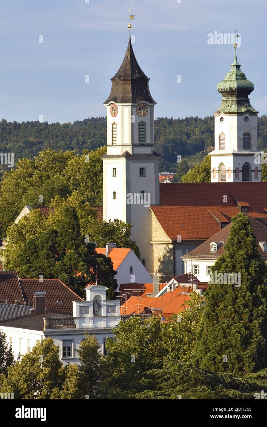 Kirchen in der berühmten historischen Altstadt von Lindau, Deutschland, Bayern, Lindau Stockfoto