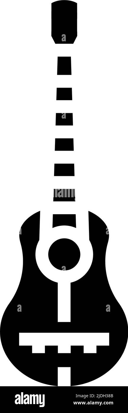 Gitarre Musiker Instrument Glyphe Symbol Vektor Illustration Stock Vektor