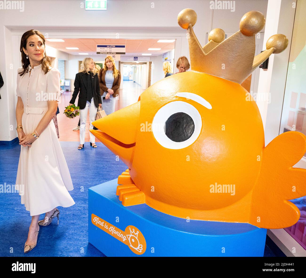 Rotterdam, Niederlande - 21. Juni 2022, Kronprinzessin Mary von Dänemark bei einem Besuch des Universitätsklinikums Leiden und des Kinderkrankenhauses in Leiden, des Rathauses von Delft und des Schwimmenden Büros in Rotterdam, Am letzten Tag ihres zweitägigen Besuchs in den Niederlanden. (Foto von DPPA/Sipa USA) Stockfoto