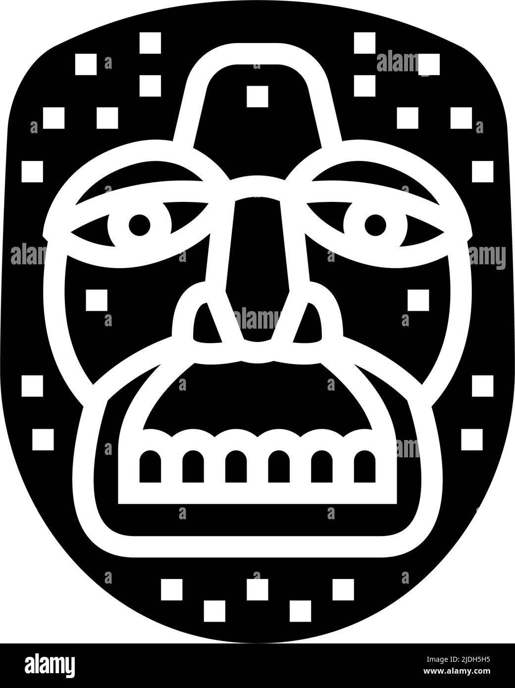 Maske antike Glyphen Symbol Vektor Illustration Stock Vektor