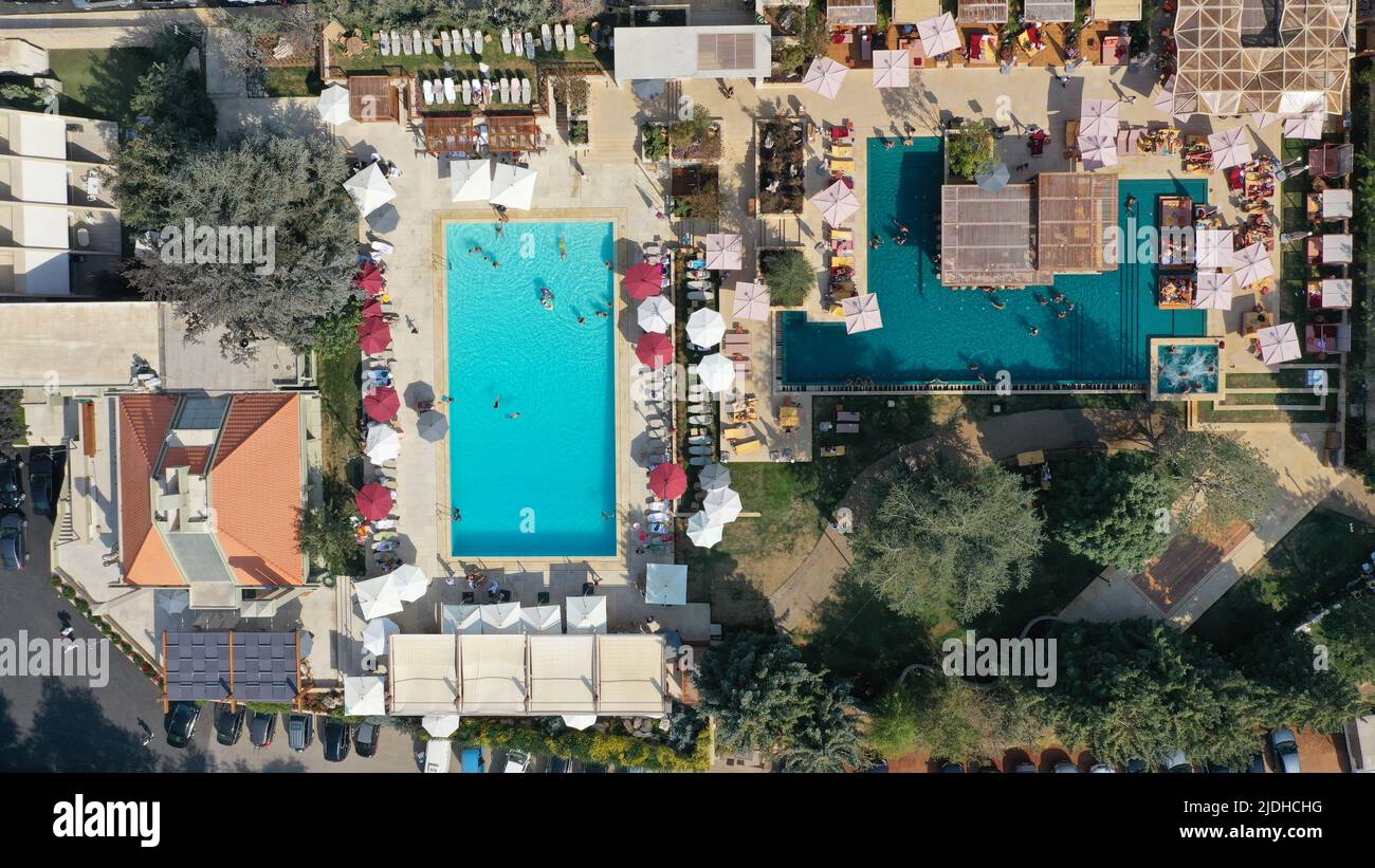 Faqra Club, Resort mit Pools und Tennisplatz, Mount Libanon - Faraya, Mittlerer Osten Stockfoto