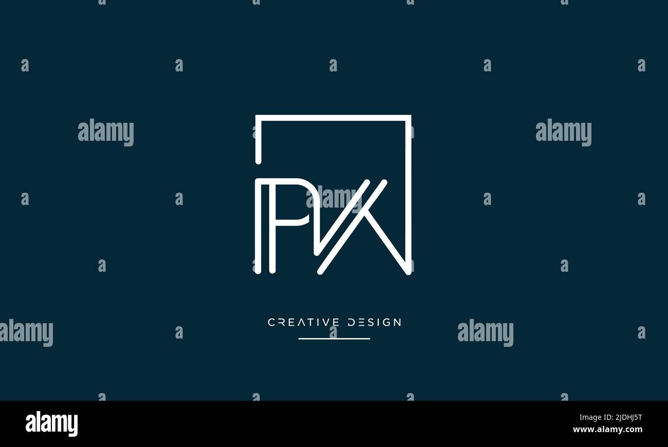 Alphabet Buchstaben PW oder WP Abstraktes Symbol Logo Monogramm Stock Vektor