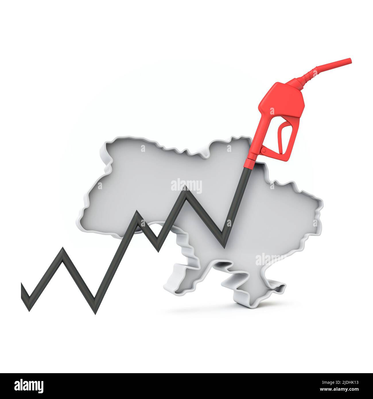 Steigende Kosten für Benzin und Kraftstoff in der ukraine Konzept. 3D Rendering Stockfoto